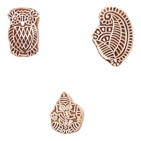 Set of 3 Piece New Mix Wooden Printing Block